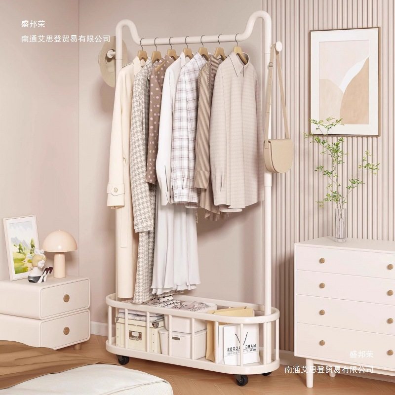 Clothes Rack, Bedroom Floor-Standing Coat Rack, Removable and Space-Saving, Entry-Level Storage Rack, Integrated Wall-Mounted Clothes Drying Artifact