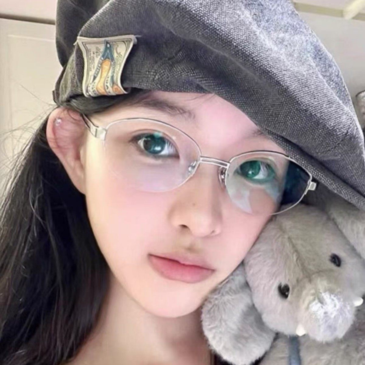 Fakem Titanium Frame Old Money Style Optical Frame Bc202406 Gray Series Plain Frame Light Luxury Style Backbone