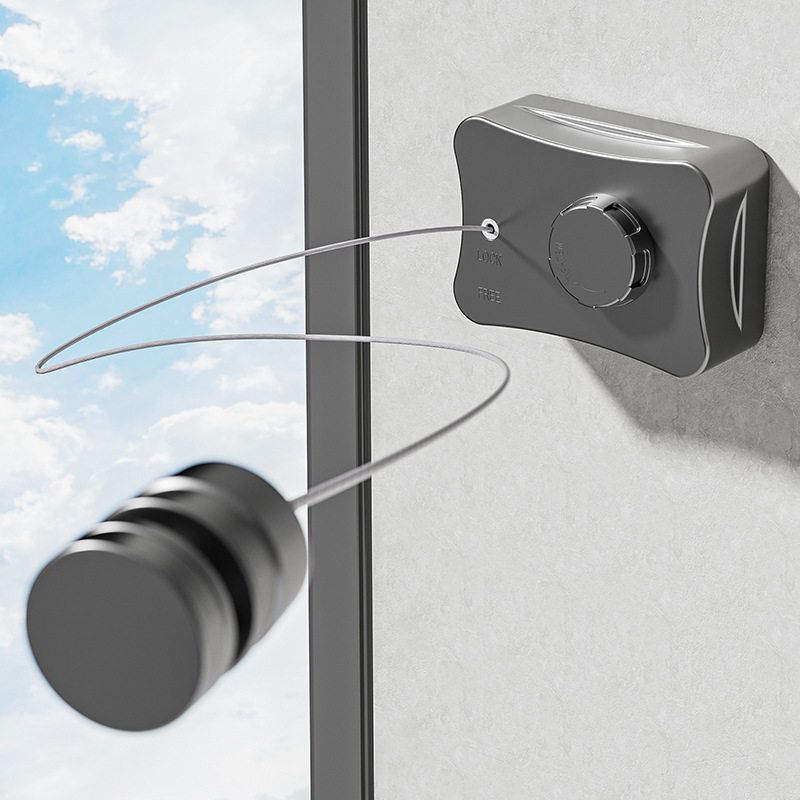 Invisible Clothesline for Drying Clothes, Indoor Punch-Free Retractable Steel Wire Rack for Bathroom and Balcony