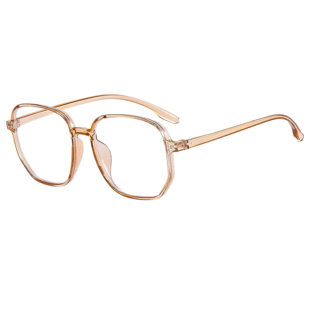 2024 new trendy large frame anti-blue light plain glasses small red book same polygon myopia finished glasses frame