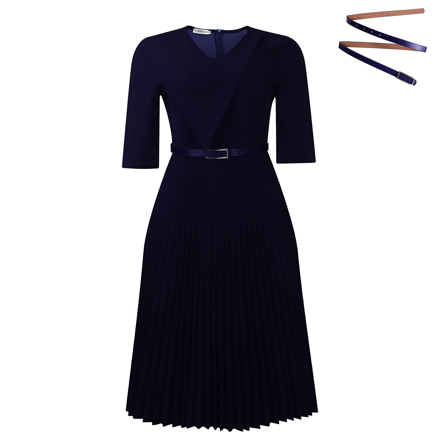 V Neck Pleated Dress Solid Color Fashionable Elegant Perfect for African Occasions Wholesale Available