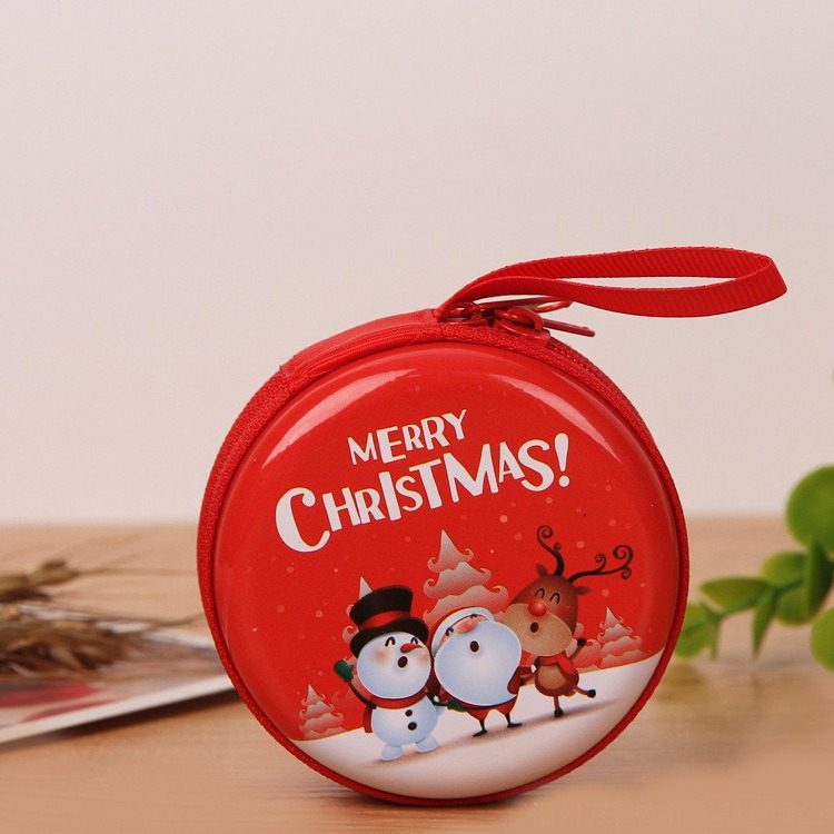 Manufacturer Wholesale Christmas Coin Purse Tinplate Gift Packaging Student Coin Earphone Data Cable Organizer Box