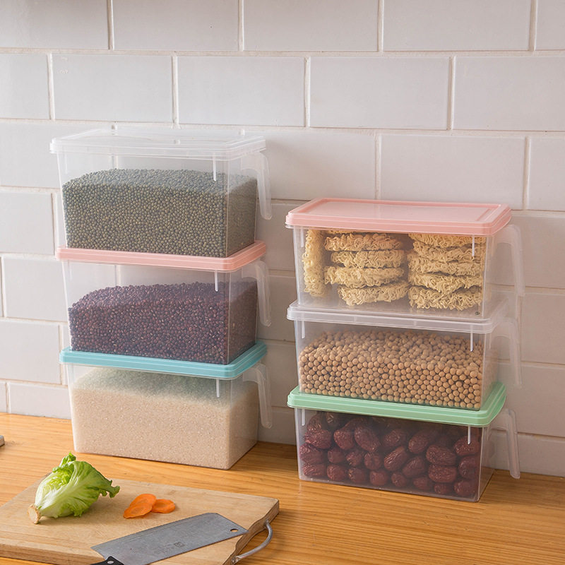 Refrigerator Storage Box Rectangular Transparent Storage Box Sealed Storage Box Storage Box Drawer-Type Storage Box with Lid