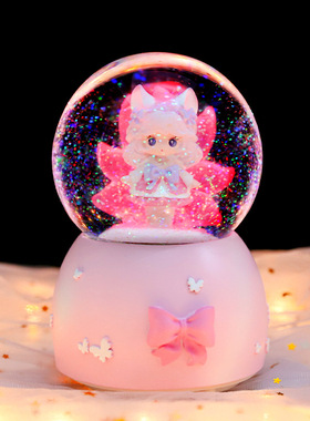 卡通少女心九尾狐水晶球音乐八音盒可爱蝴蝶女生生日节日礼物