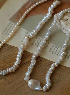 天然巴洛克鱼尾珍珠项链轻奢颈链