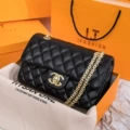 Black small size + light gold pure chain