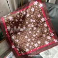 L cherry blossom brown square scarf