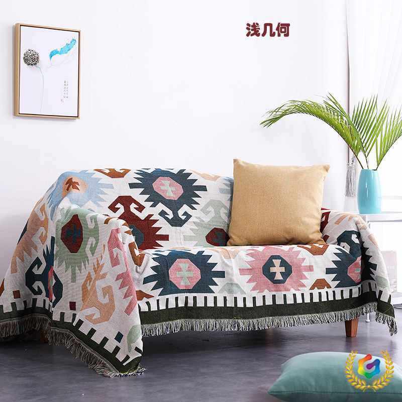 ✅ Sucre Nordic Style Sofa Towel Sofa Cover Full Blanket Bohemian Camping Outdoor Blanket Camping Line Blanket