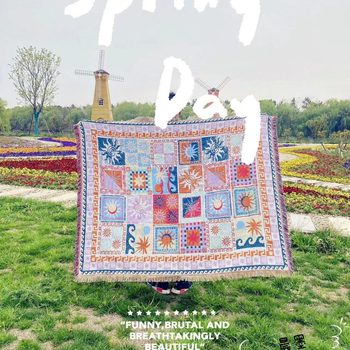 New ins Style Multi-functional Blanket Camping Bedroom Living Room Cotton Blanket Sofa Cushion Blanket Decorative Sofa Cover Towel