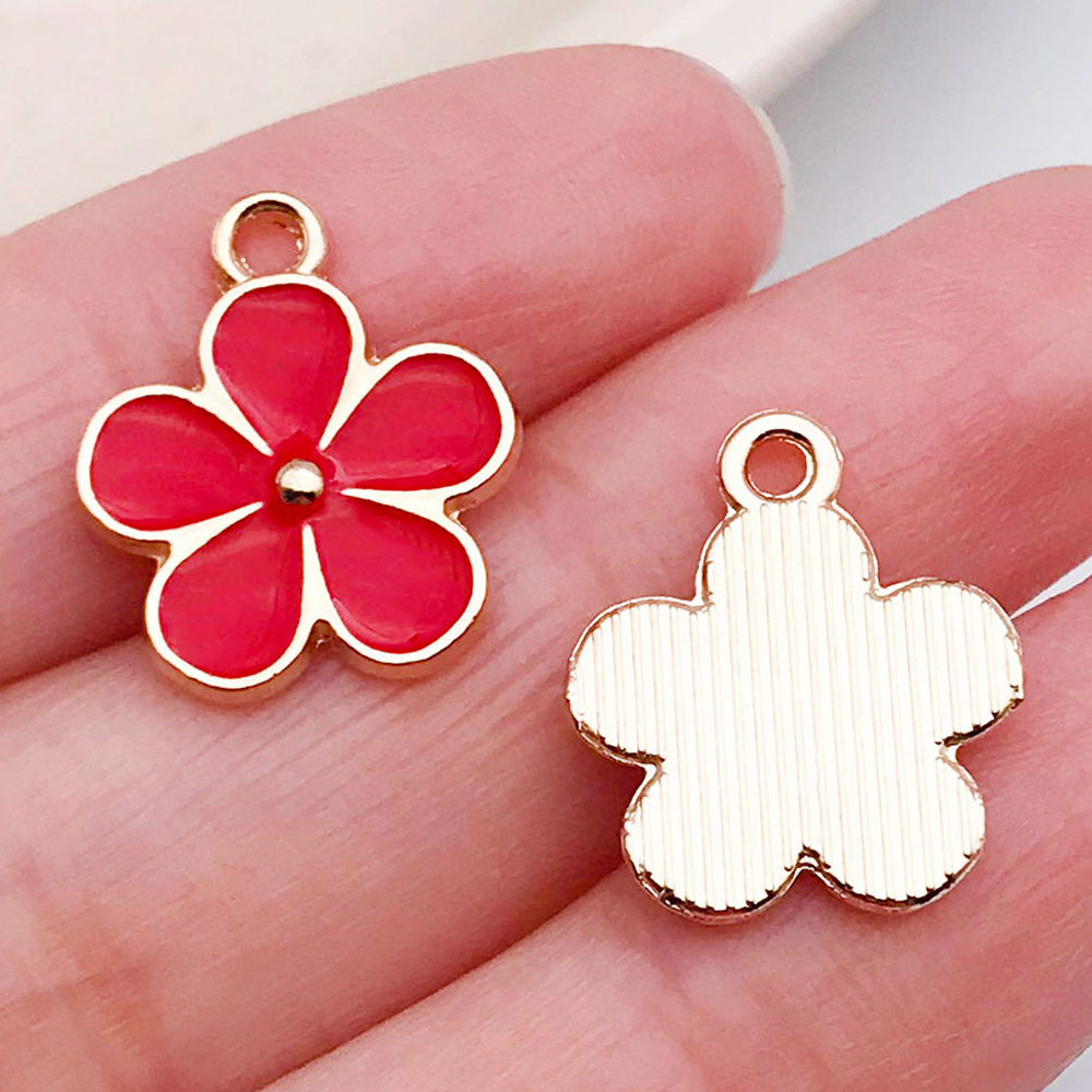 混50个红粉爱心桃心饰品配件 diy手链钥匙扣项链吊坠合金滴油挂件