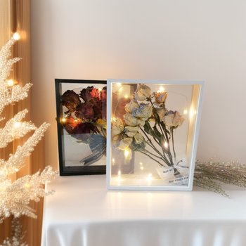 New hollow 4cm double transparent dried flower photo frame wooden creative specimen double-sided display frame