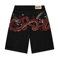 Red dragon embroidered shorts✾✾