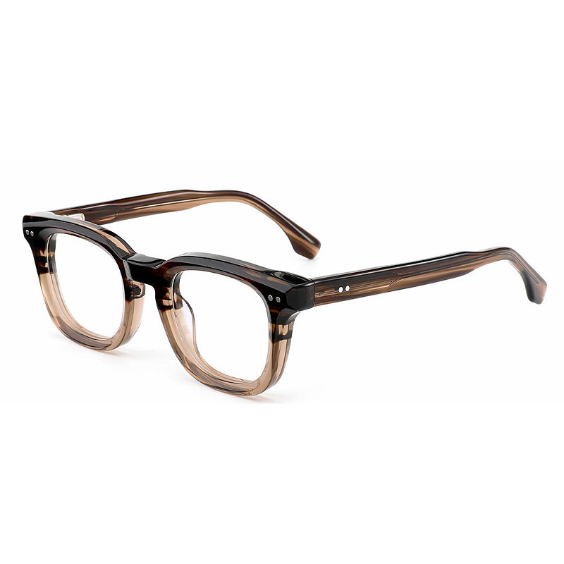 Cross-Border Niche Retro Literary Thick Acetate Plain Glasses Foreign Trade Personalized Rice Stud Small Square Frame Glasses Frame