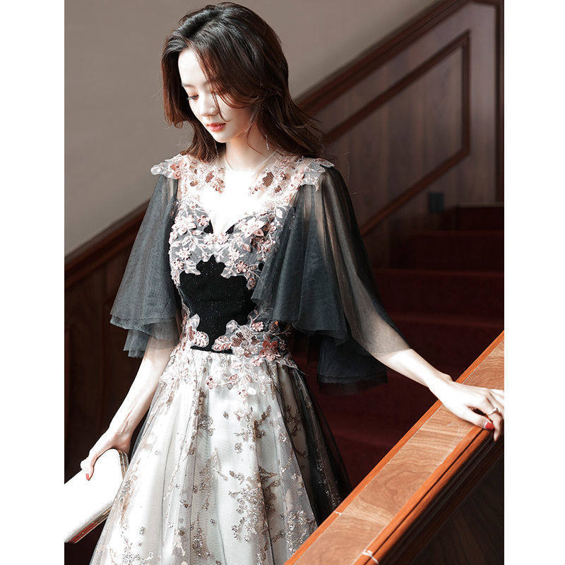 仙气年会晚礼服2024新款夏学生艺考优雅连衣裙长款贵18岁成人礼