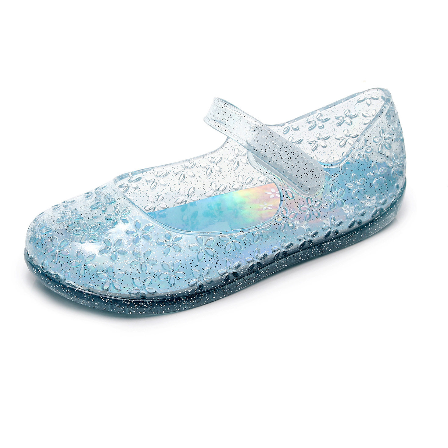 Cross-border new girls' jelly sandals colorful closed toe simple Princess beach shoes baby PVC sandals wholesale
