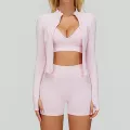 7790 bra + 7790 shorts + 7725 jacket (three-piece set) - sakura pink