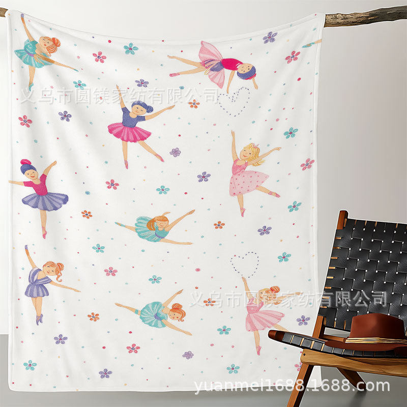 Trendy Cool Animal Cartoon Pattern Thickened Warm Single-Sided Printed Blanket Nap Blanket Air Conditioning Blanket Gift Dropshipping