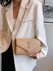 Trendy Brand Letter CBMYL Hardware Bag Women's New High-end Small Square Bag Joker Bag Cover Shoulder Crossbody Bag