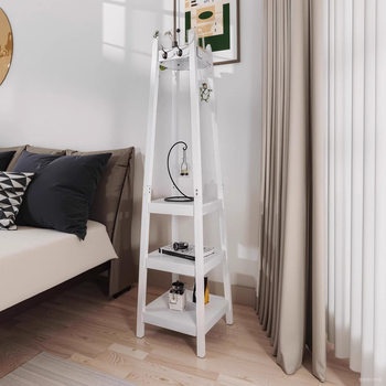 New Chinese-Style Mid-Century Bedroom Coat Rack Multi-Layer Storage Rack Hanging Bag Rack Decorative Solid Wood Furniture Storage Shelf