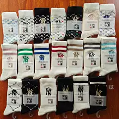 New Mlb Embroidered Thin Ny Socks for Men and Women, Couple's All-Season Mid-High Tube Letter Casual Sports Trendy Socks