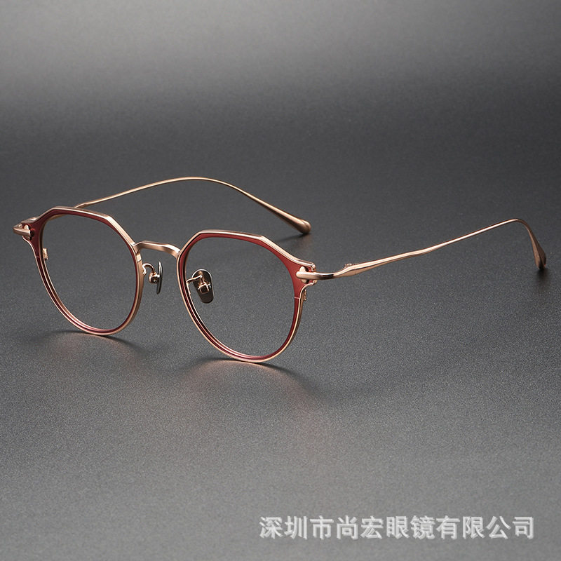 New pure titanium glasses frame Bacchus retro cross-border e-commerce foreign trade Europe and the United States fashion irregular glasses frame