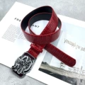 [red flying dragon] motorcycle punk style crocodile pattern belt