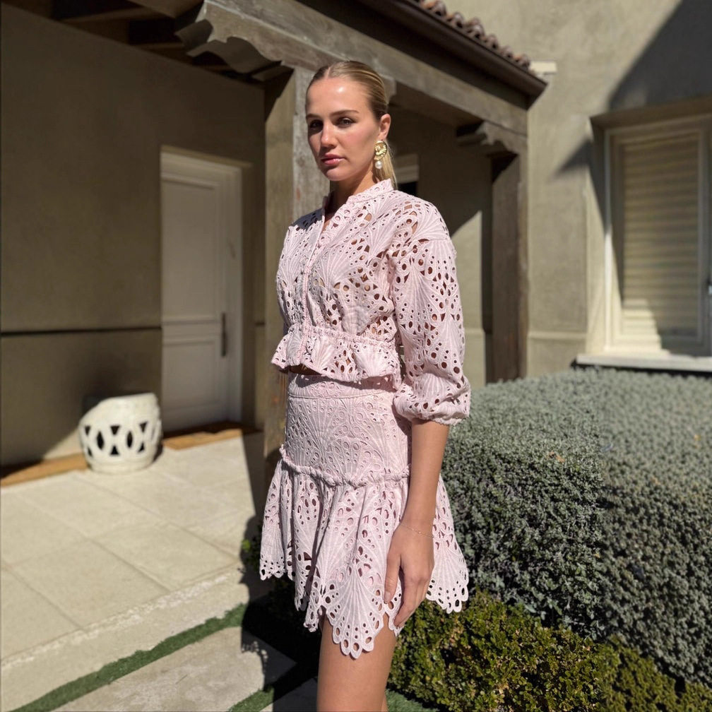 Womens Casual V Neck Lace Hollow Out Dress Solid Color Autumn Collection Perfect for Everyday Wear Wholesale