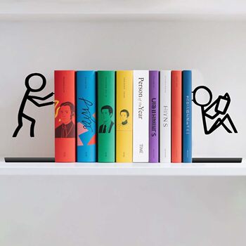 Manufacturer Sells Metal Cut Out Bookends L-Shaped Villain Decorative Iron Bookends Desktop Bookshelf Storage Book Clips Stationery