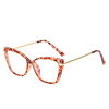 Cross-Border European and American Fashion Cat-Ear Glasses Frames for Women, Comfortable Spring Temples, Anti-Blue Light Flat Glasses 92197 Wholesale