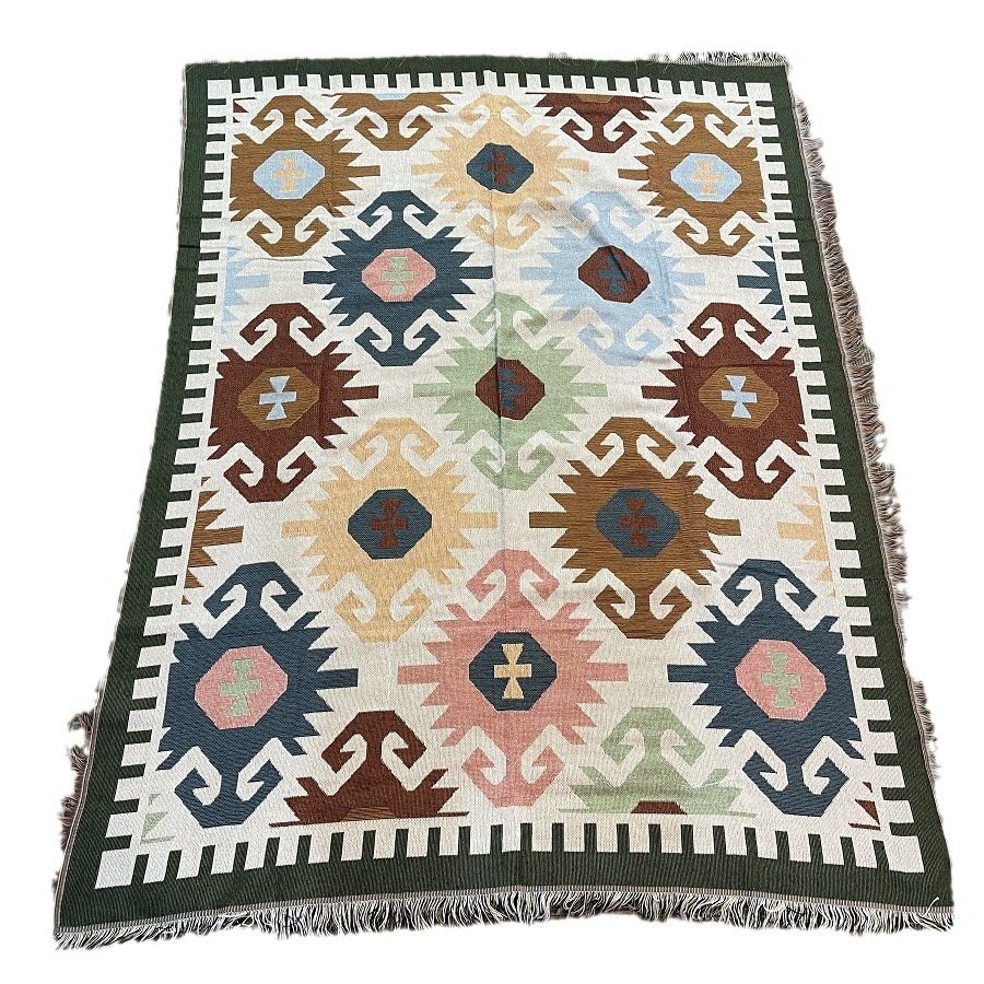 Color Geometric Features Blanket Sofa Cover Blanket Outdoor Camping Tent Cushion Blanket Cotton Blanket Support Wholesale