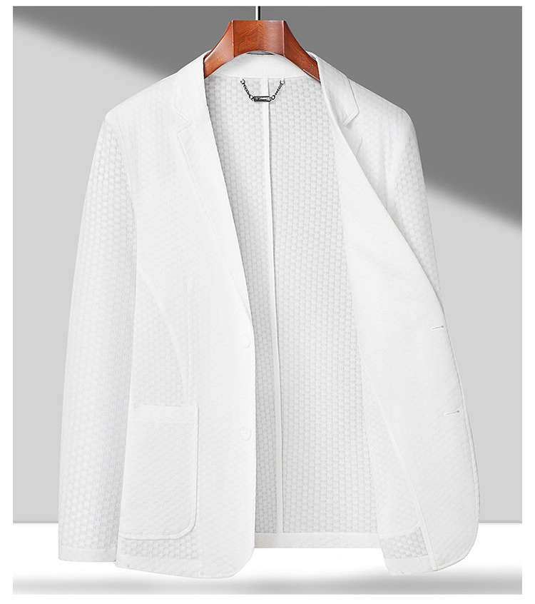 Áo blazer nam phong cách Hàn, vải co giãn mát lạnh, không cần ủi — Màu đen, Xám cao cấp, Kaki