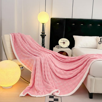 2025 New High Weight Double-Sided Bubble Rabbit Plush Blanket Cover Blanket Cross-Border Foreign Trade
