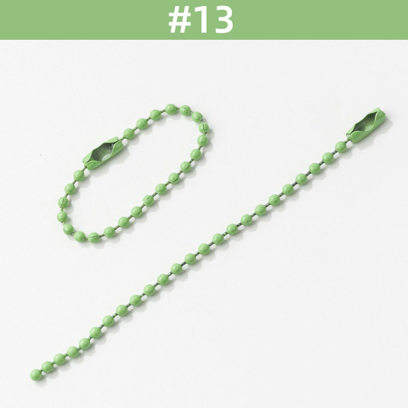 金属彩色珠链2.4mm波珠链糖果色diy饰品配件吊牌链烤漆咕卡挂链条