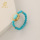 Longfeng натуральная бирюза Hubei Shiyan Turquoise S925 посеребренная 18-каратным золотом круглая бусина diy ring женское кольцо mini 2