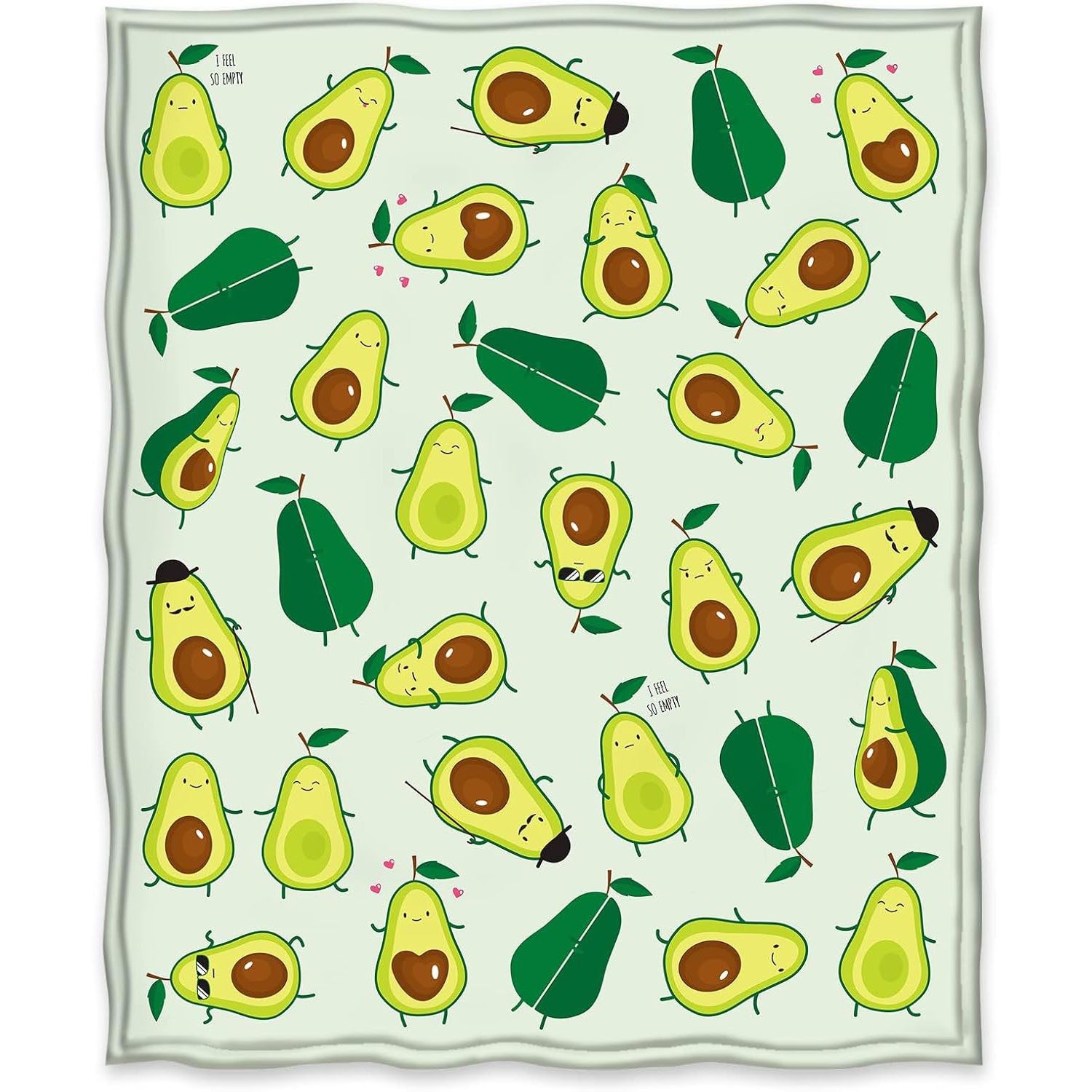 Cross-Border Avocado Print Flannel Plush Cute Fruit Blanket Four-Season Universal Bed Sheetss Bedspread Picnic Blanket