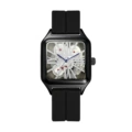 Black shell silver hollow surface black belt (naked watch)