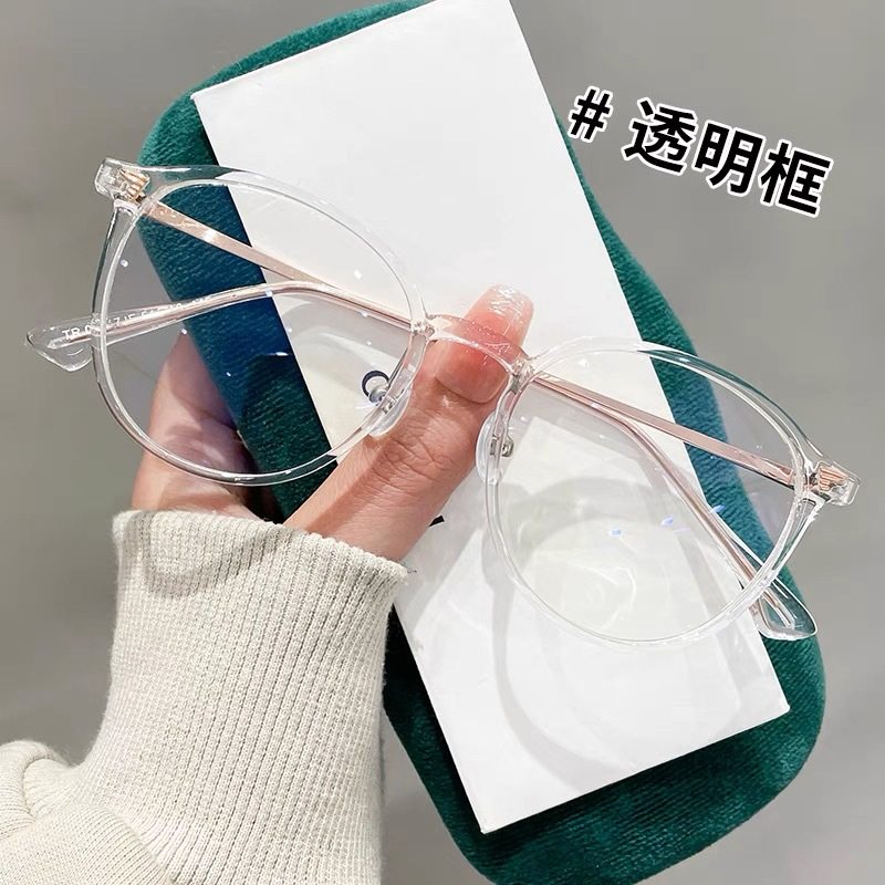 TR90 cold brown glasses women's myopia can be equipped with degrees Square round face plain beauty artifact face slimming small glasses frame