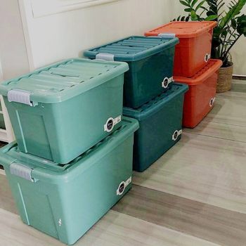 Thickened Storage Box for Storing Good Things, Plastic Large Household Clothes Moving Storage Box, Portable Pulley Storage Box