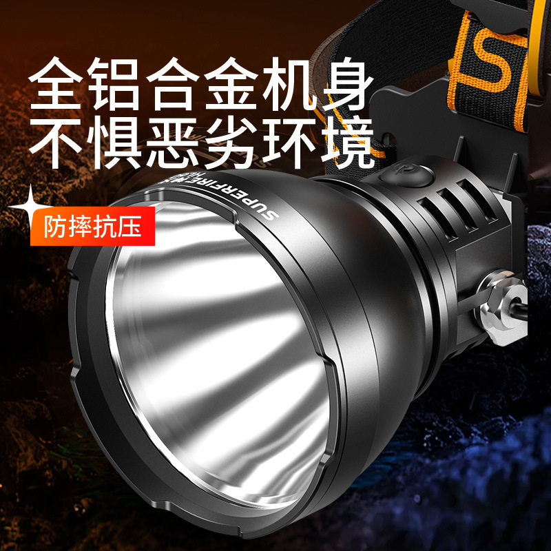 Customized Shenhuo Strong Light Long-Range Headlamp Rechargeable 36W High-Power Aluminum Alloy Led Outdoor Head-Mounted Miner's Lamp