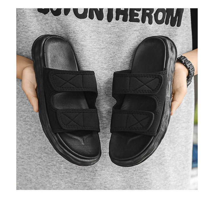 Outwear Men's Simple Comfortable Men's Solid Color Sandals and Slippers Summer Home Bedroom Internet-popular Creative Double Belt Soft Bottom 31 undefined