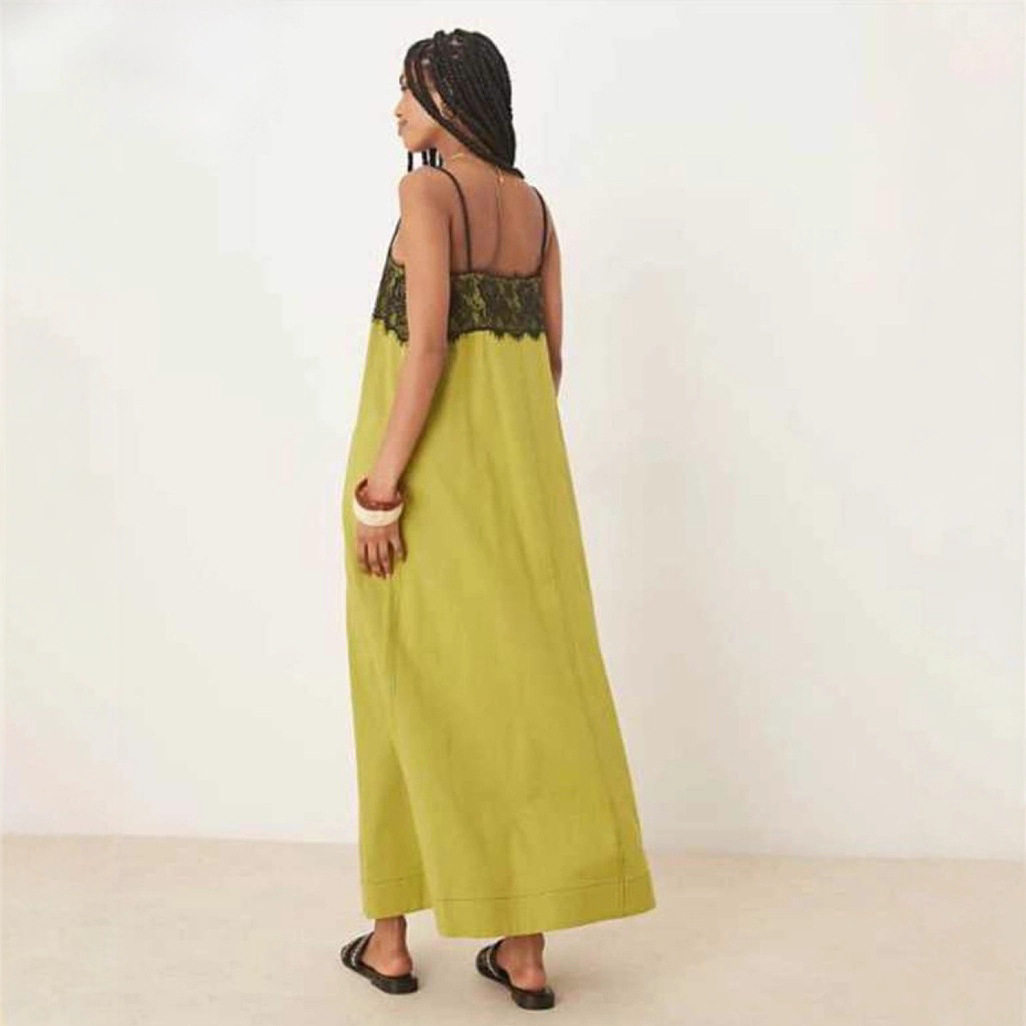 Elegant Sleeveless Lace Trim Dress Womens Fashion Sexy Style Autumn Winter Collection Wholesale Available