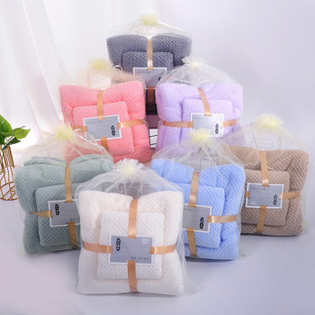 High density coral fleece towel towel set warp knitted pineapple pineapple padded water absorbent lint free gift wholesale