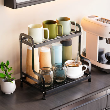 Desktop Shelf Living Room Water Cup Shelf I am a multi-functional double-layer storage rack for toilet cosmetics