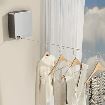 Balcony Invisible Retractable No-Drill Clothesline Indoor and Outdoor Household Drying Tool Extended 6m Stainless Steel Rope