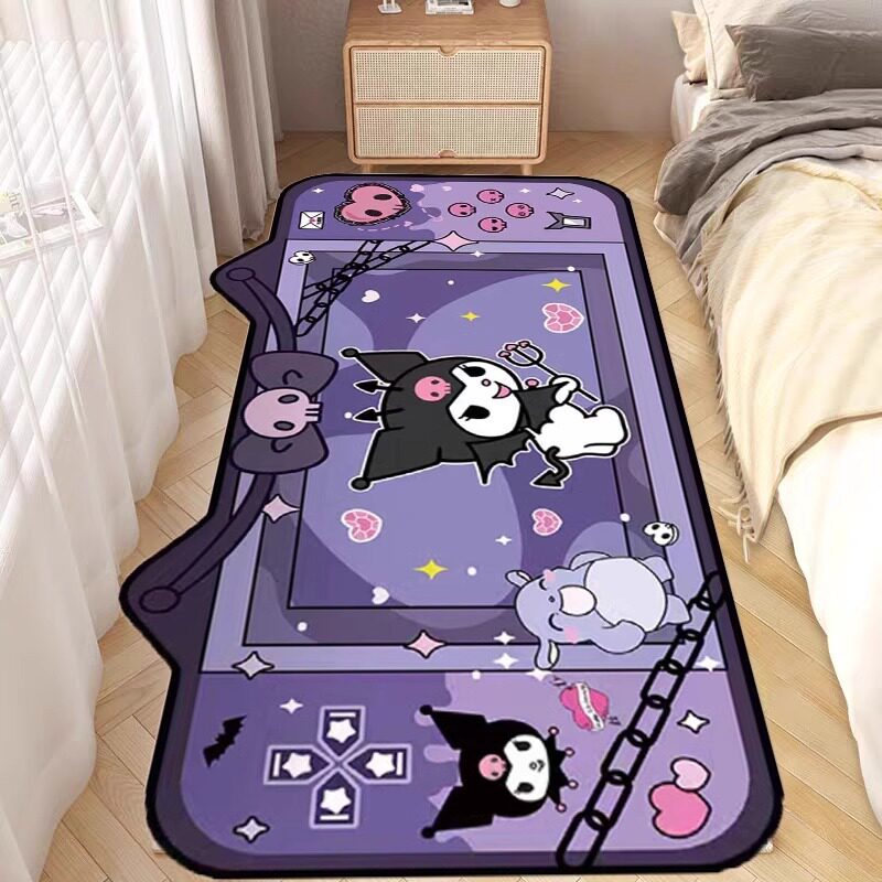 Cartoon Kuromi Carpet Home Bedroom Bedside Decorative Blanket Stain-Resistant and Easy to Care for Bay Window Insulation Mat Ready for Sale