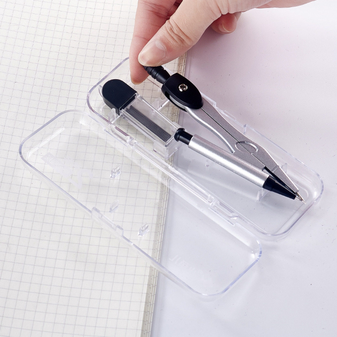 Xiaoyuer 2258 drawing compasses 2-piece set student office drawing math tools durable metal compasses wholesale