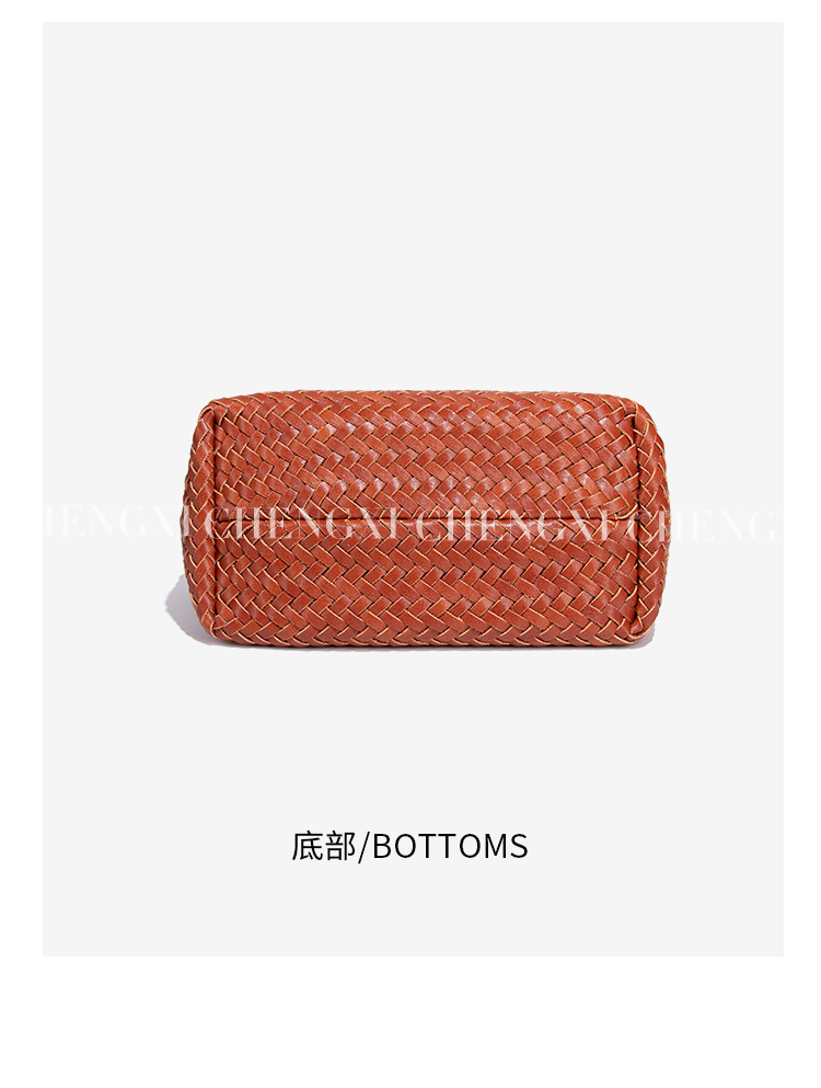 Túi đeo chéo nữ dáng thùng đan thủ công chất liệu PU phong cách tối giản — B2563 # đen, B2563 # hoa hồng hồng, B2563 # hoa oải hương màu tím, B2563 # màu vàng chanh