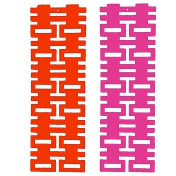 2mm Thick Mini Long Strip Small Double Happiness Character Wedding Room Decoration Felt Double Happiness Character Stickers Wedding Living Room Door Curtain Garland