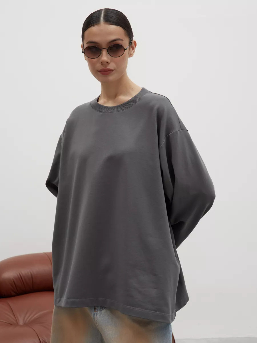 Womens Long Sleeve T Shirt 260g Combed Cotton Solid Color Loose Fit Casual Style High Quality Ready to Ship