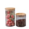 Vertical Striped Storage Jars in Various Sizes, Kitchen Storage Household Moisture-Proof Sealed Jars, High Borosilicate Glass Transparent Large Capacity